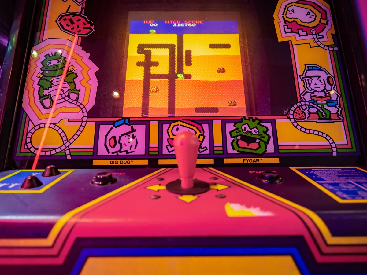 Retro arcade cabinet at Vans Craft Kitchen in Danbury