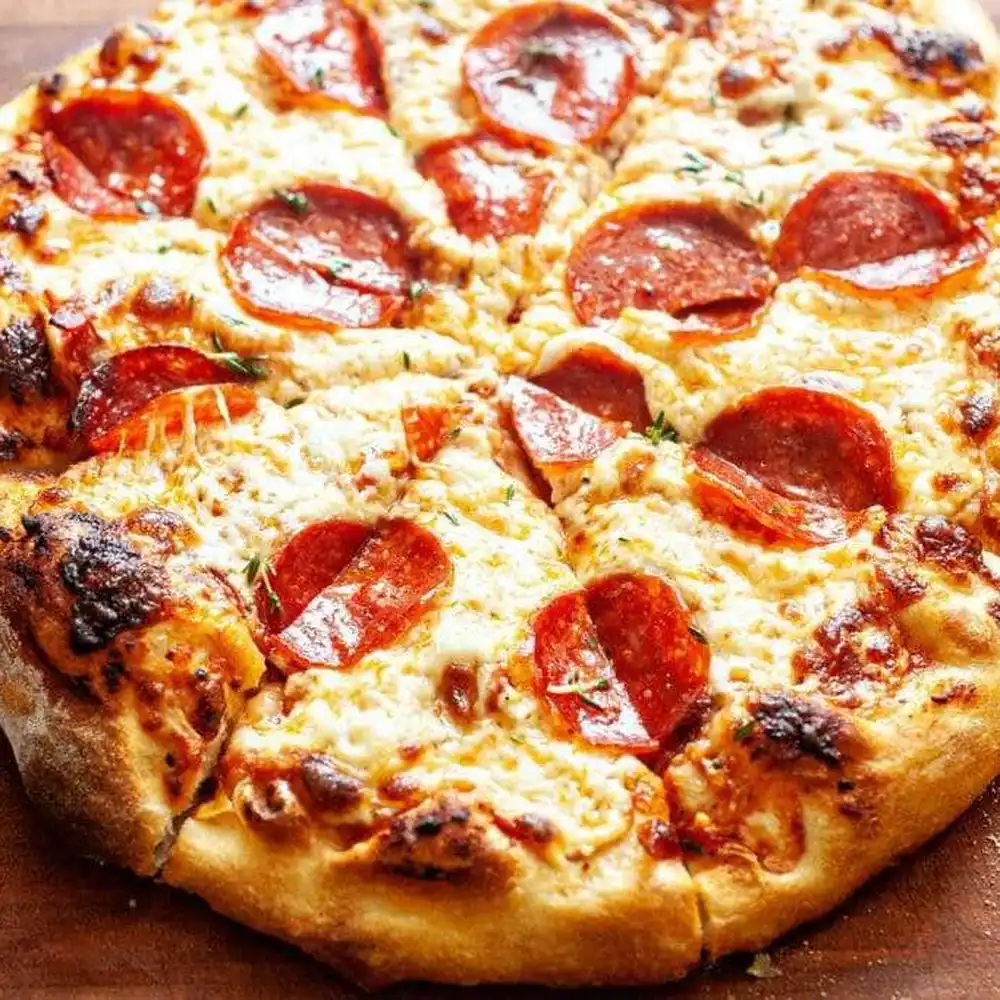 Bar style pepperoni pizza from Vans Craft Kitchen in Danbury